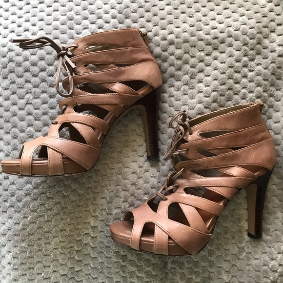 Halogen Shoes - Nude Halogen lace-up heels